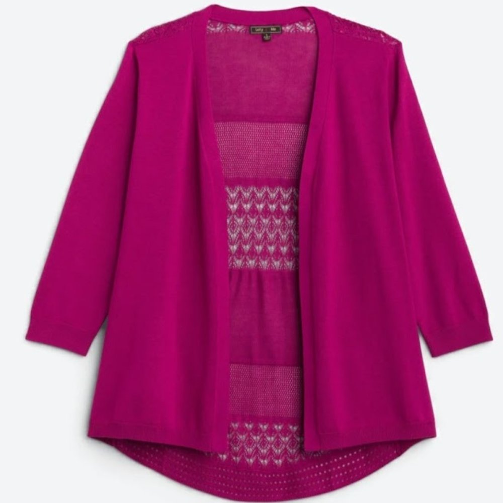 Lety & Me Beecher Pointelle Back Detail Cardigan